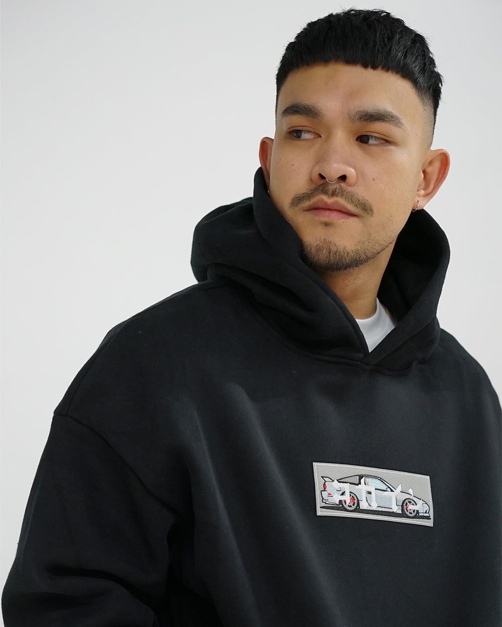 "180SX" Patch Hoodie // BLACK