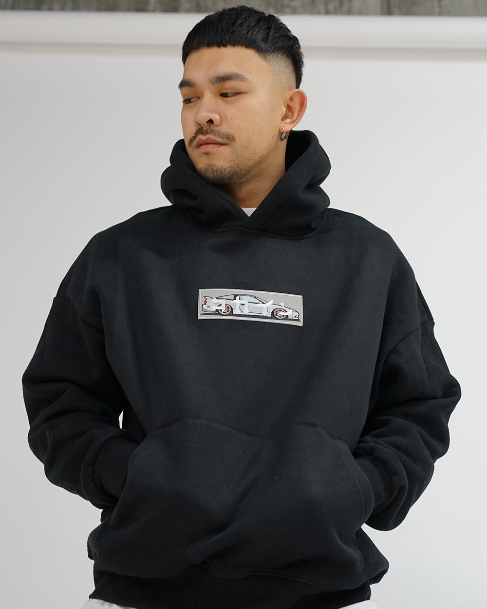 "180SX" Patch Hoodie // BLACK