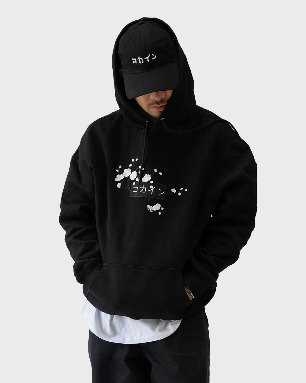 Black / White Blossom V1 //// Hoodie