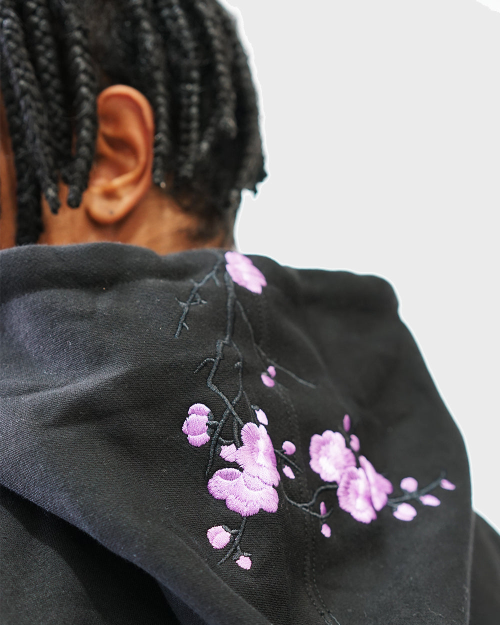 Black / Purple Blossom V1 //// Hoodie