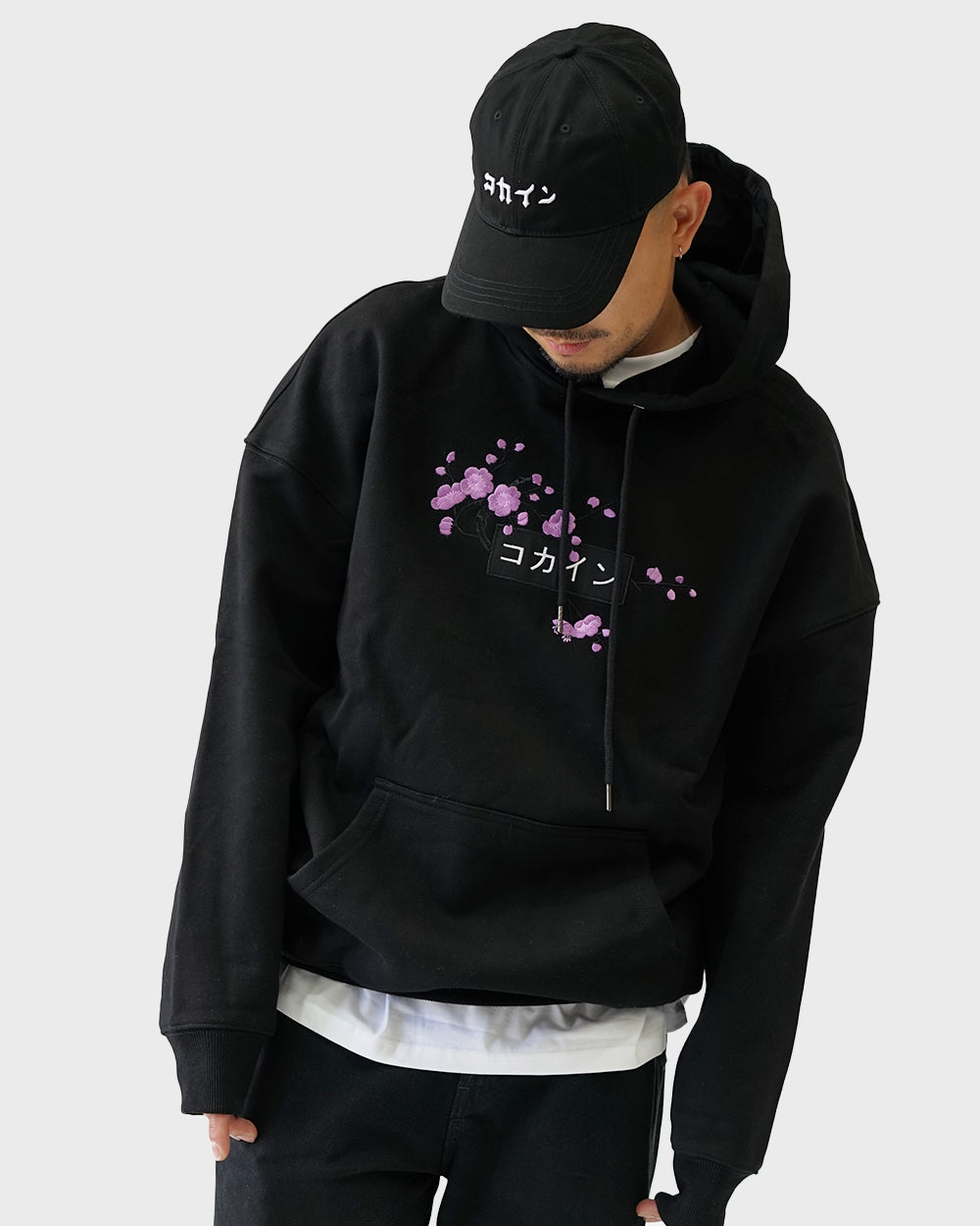 Black / Purple Blossom V1 //// Hoodie