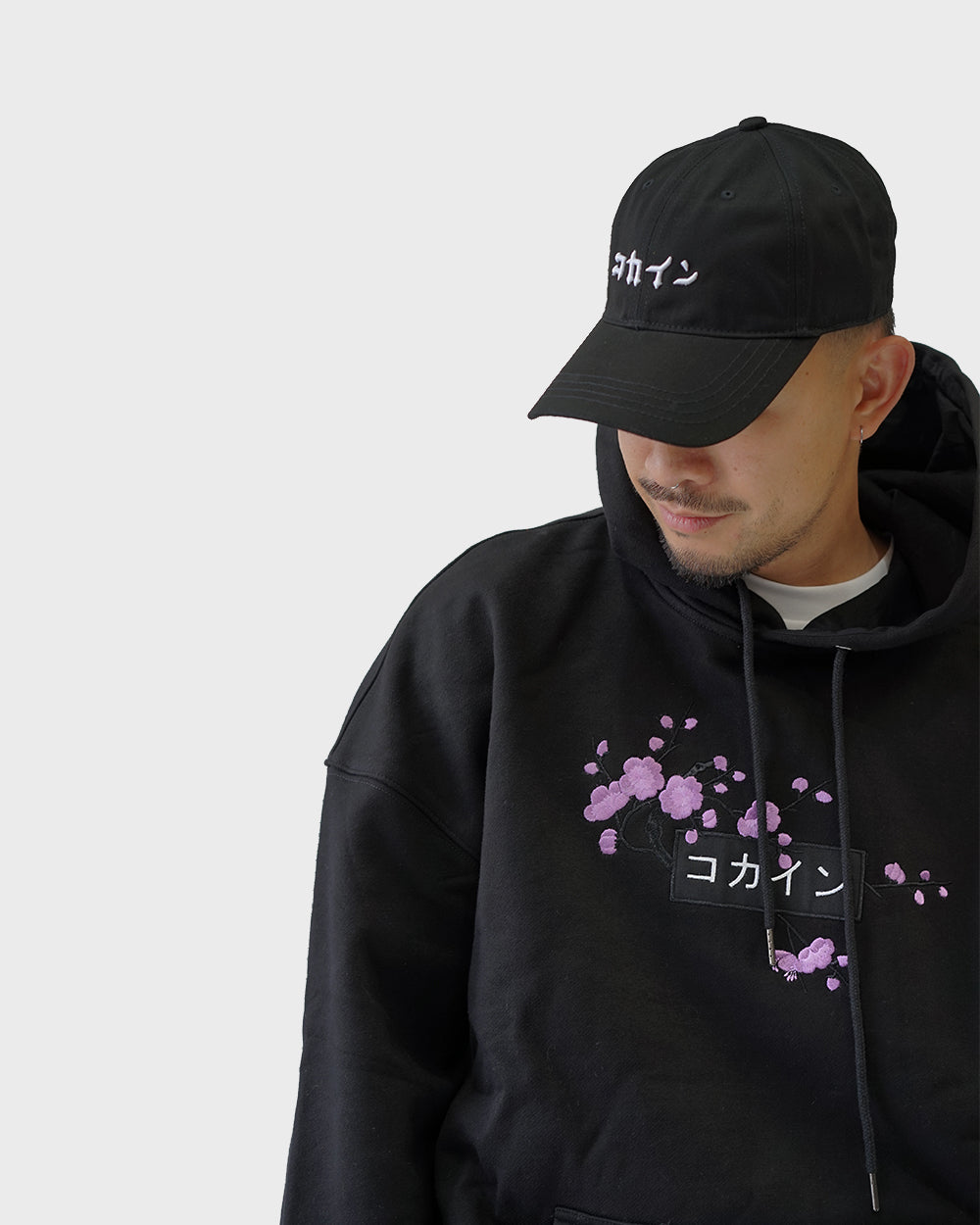 Black / Purple Blossom V1 //// Hoodie