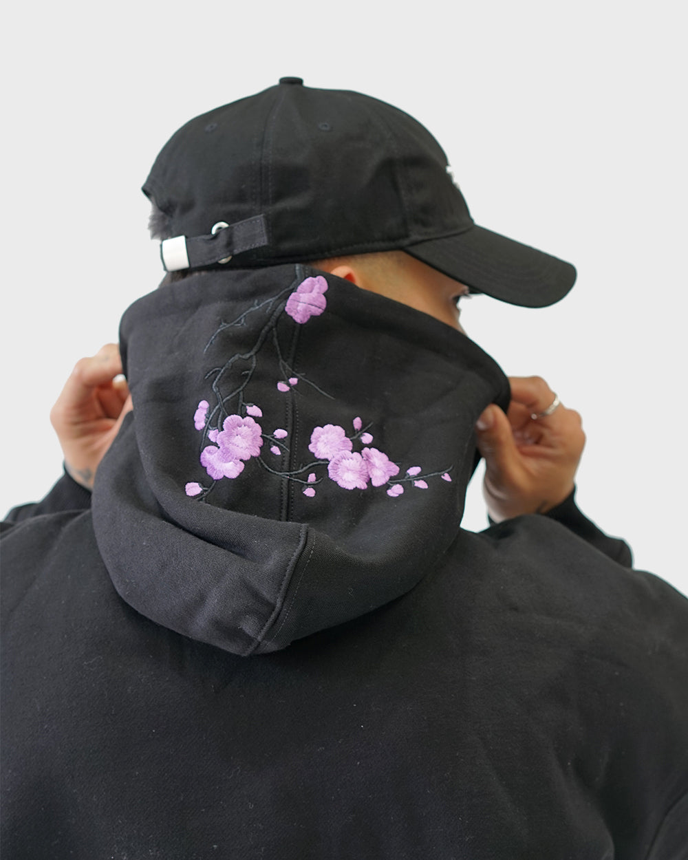 Black / Purple Blossom V1 //// Hoodie