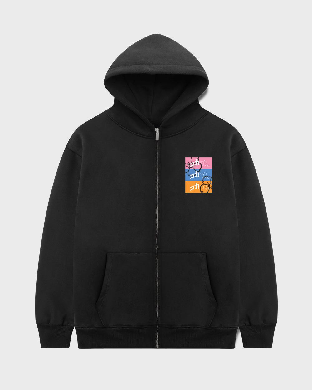 "FnF" Zip Up Hoodie // BLACK