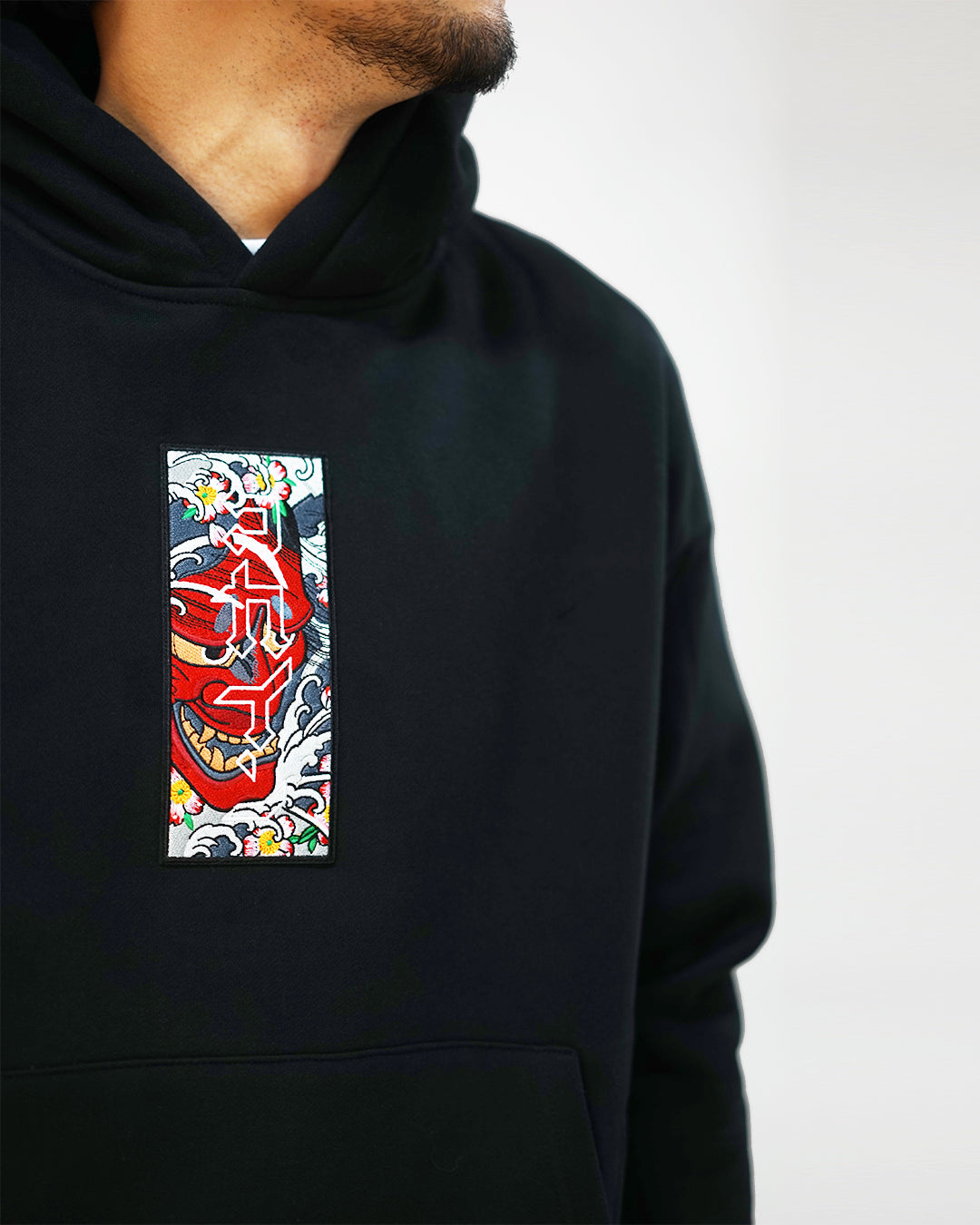 "Hannya" Patch Hoodie // BLACK