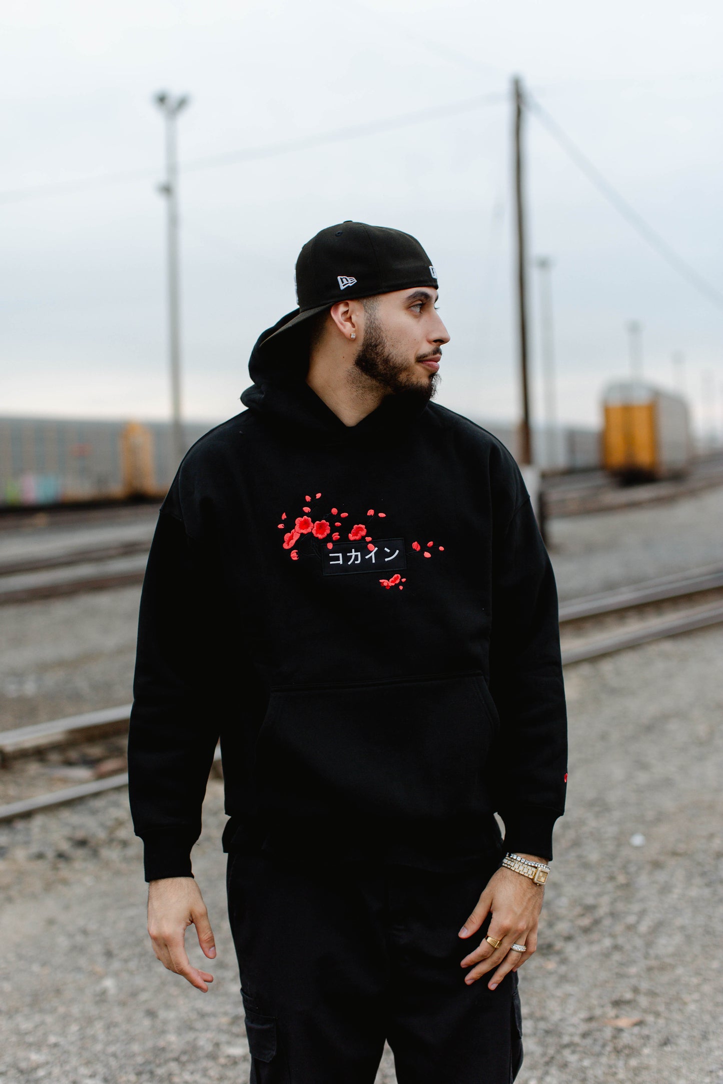 Black / Red Blossom V2 //// Hoodie