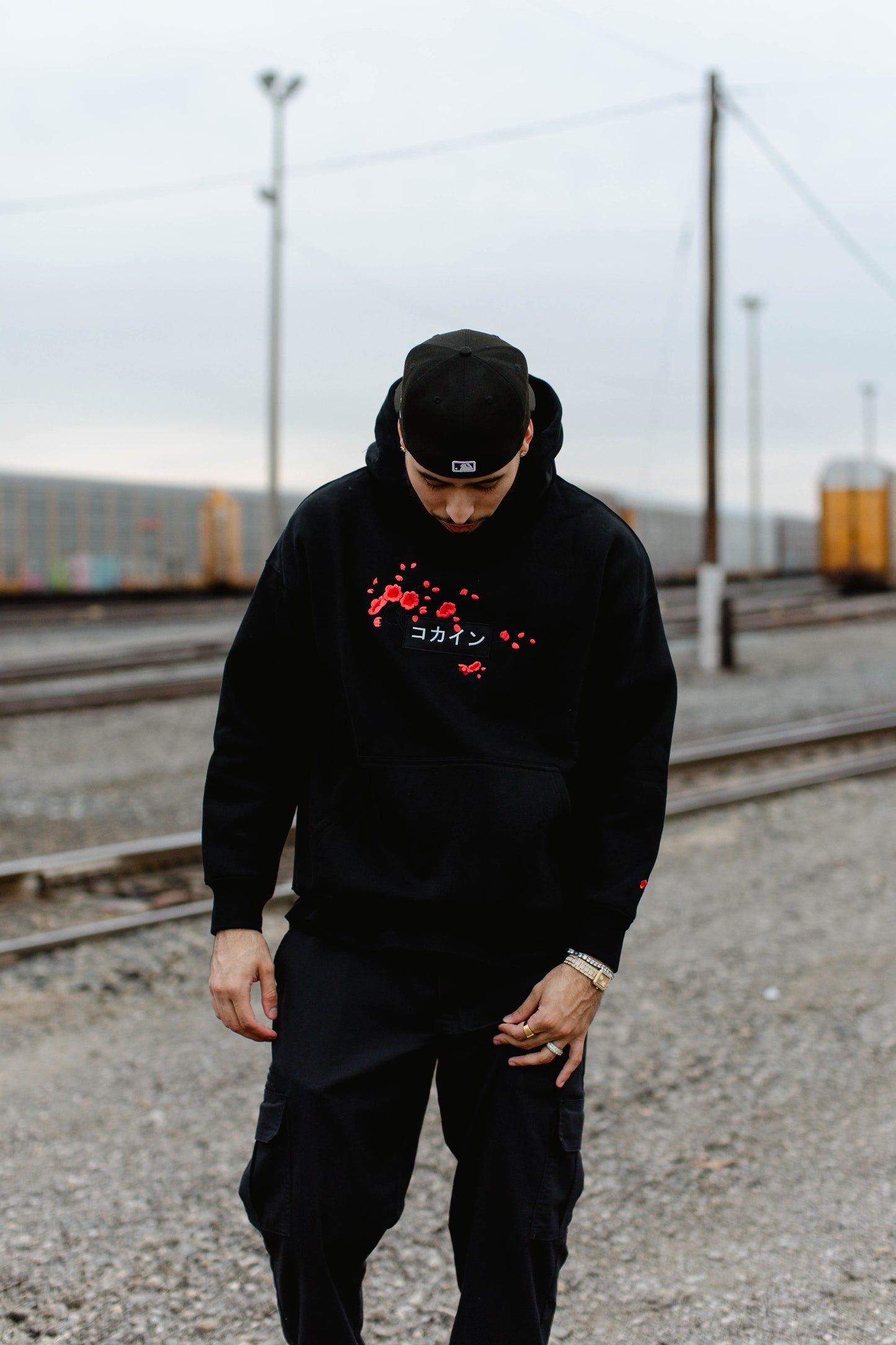 Black / Red Blossom V2 //// Hoodie