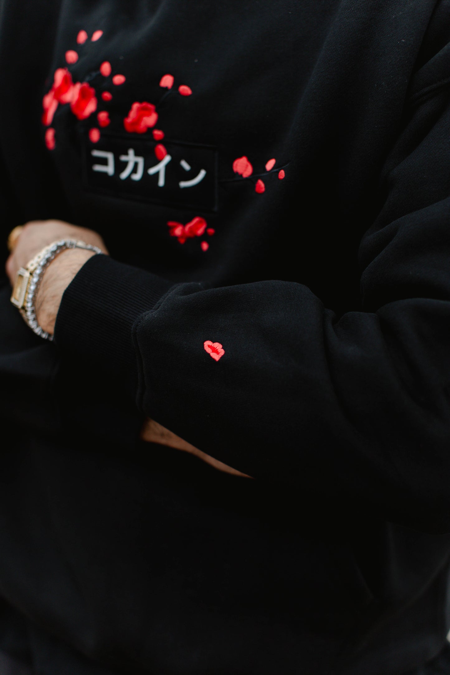 Black / Red Blossom V2 //// Hoodie