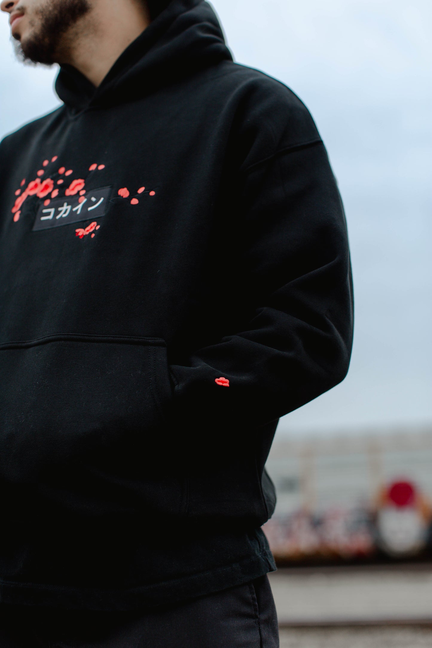 Black / Red Blossom V2 //// Hoodie