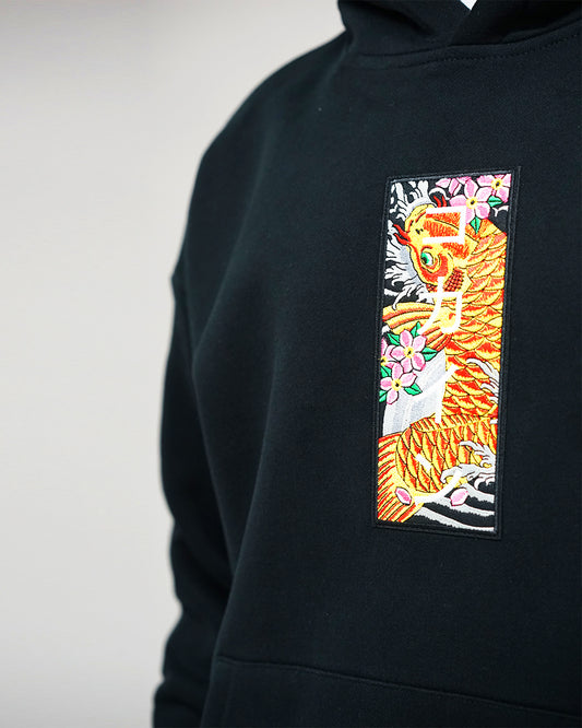 "KOI" Patch Hoodie // BLACK