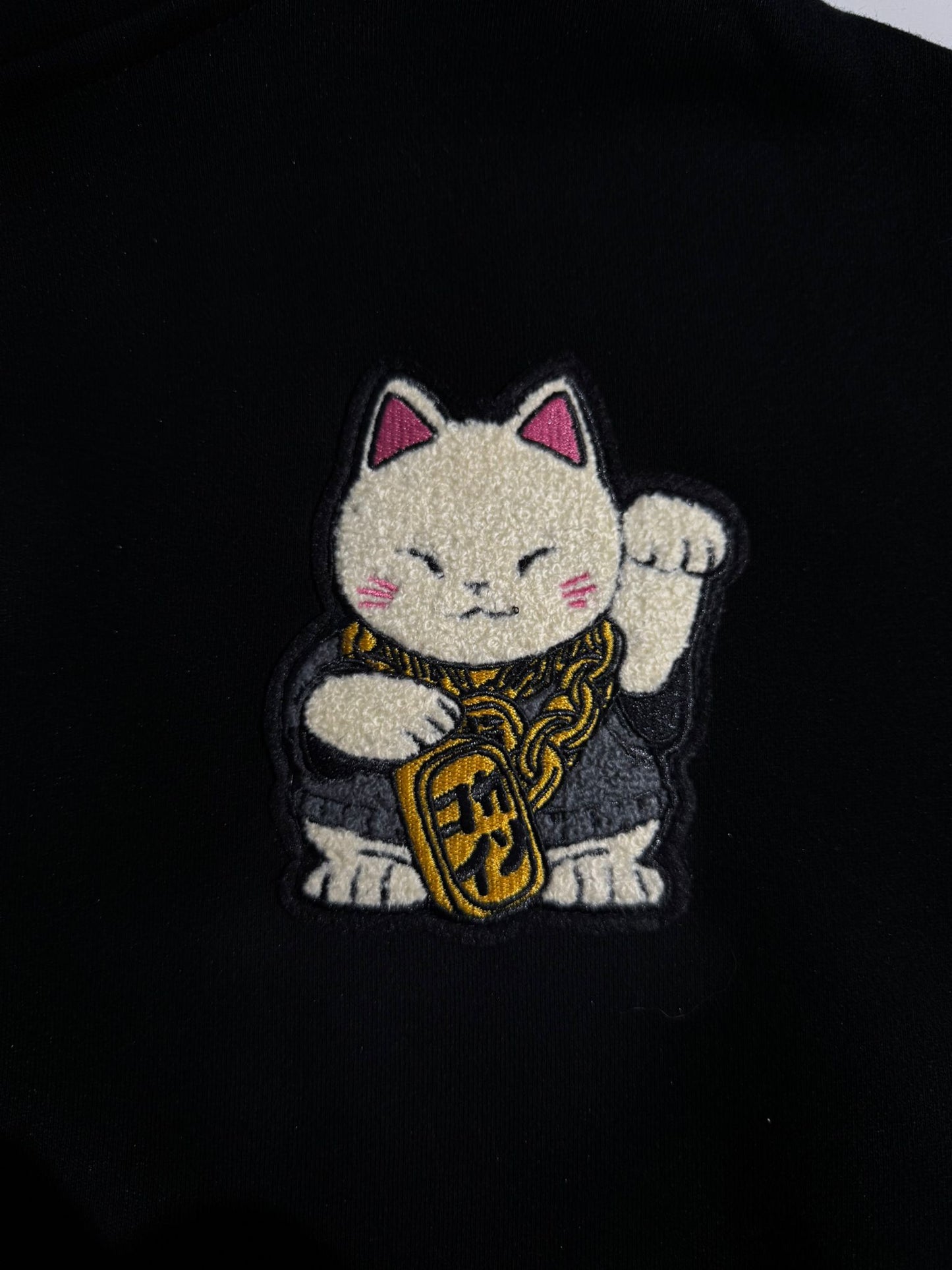 "Maneki Neko" Patch Hoodie // BLACK