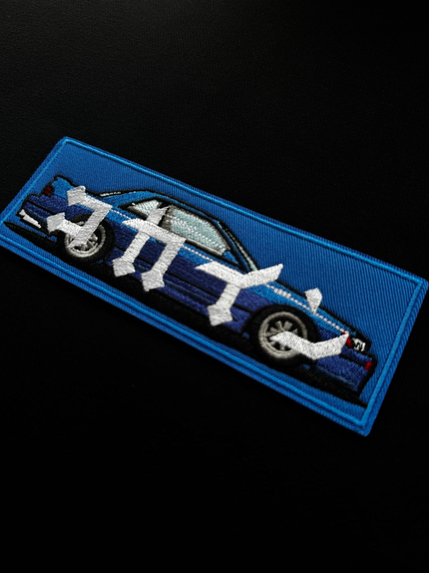 "S13" Silvia Blue Patch Hoodie // BLACK