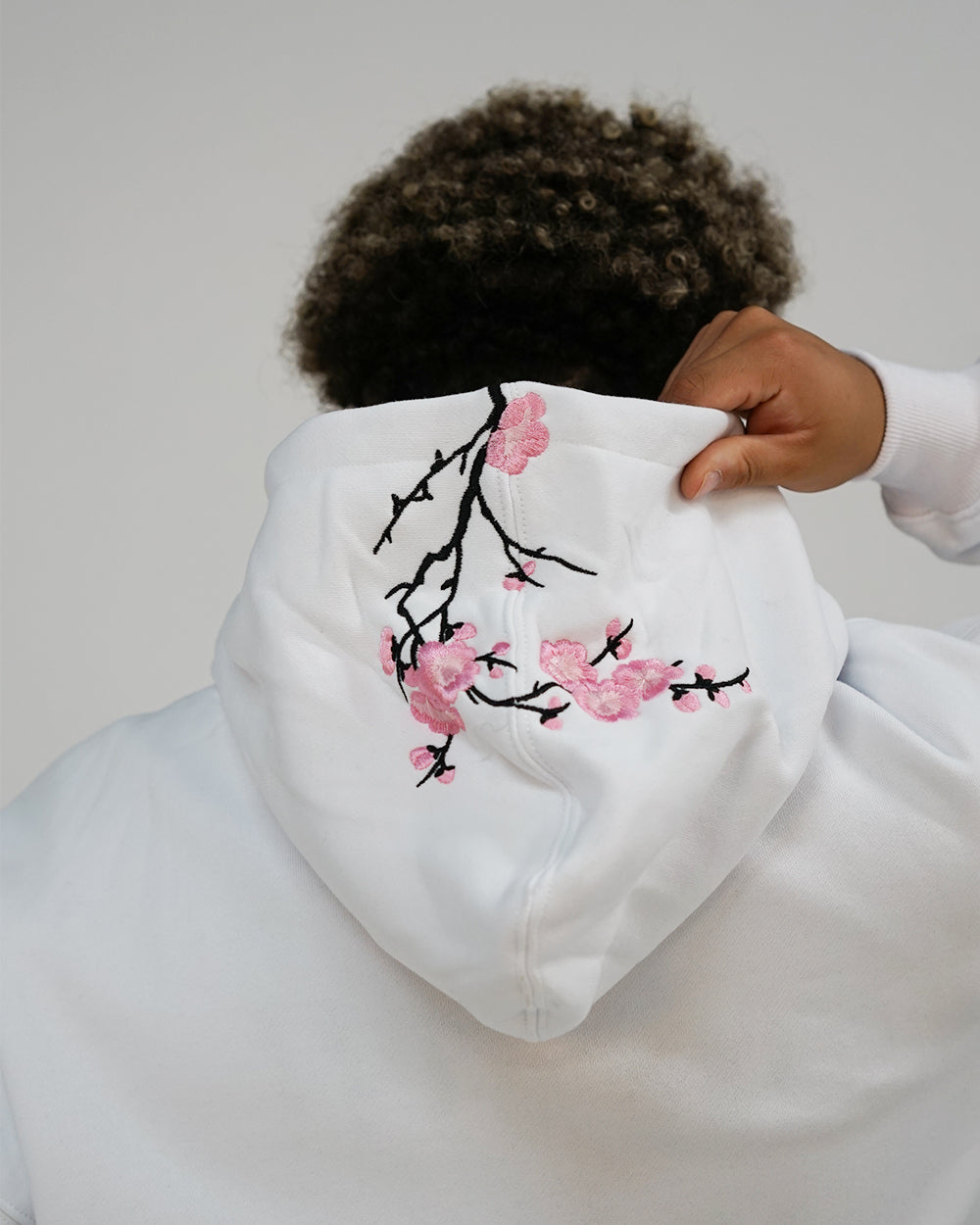 White / Pink Blossom V1 //// Hoodie