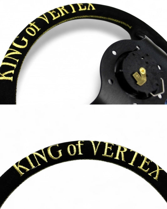 Vertex King Steering Wheel; Suede; 330mm x 90mm Deep