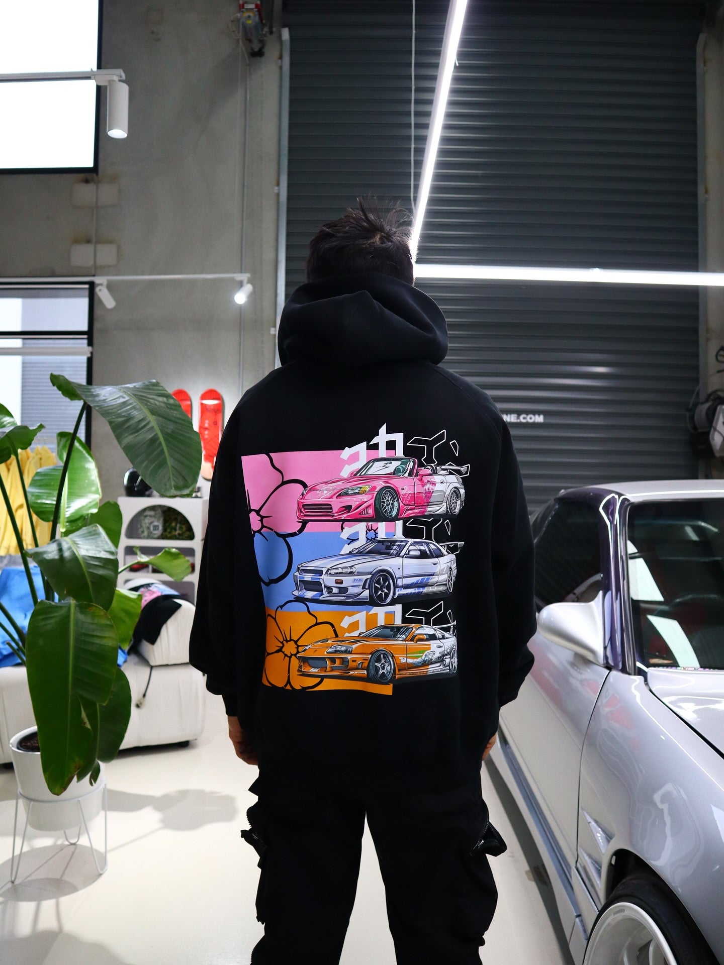 "FnF" Zip Up Hoodie // BLACK