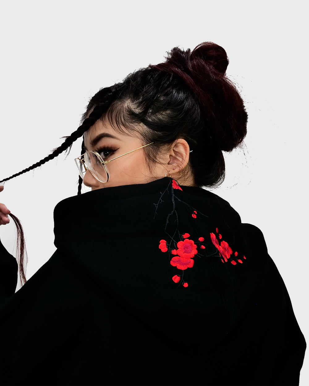 Black / Red Blossom V1 //// Hoodie
