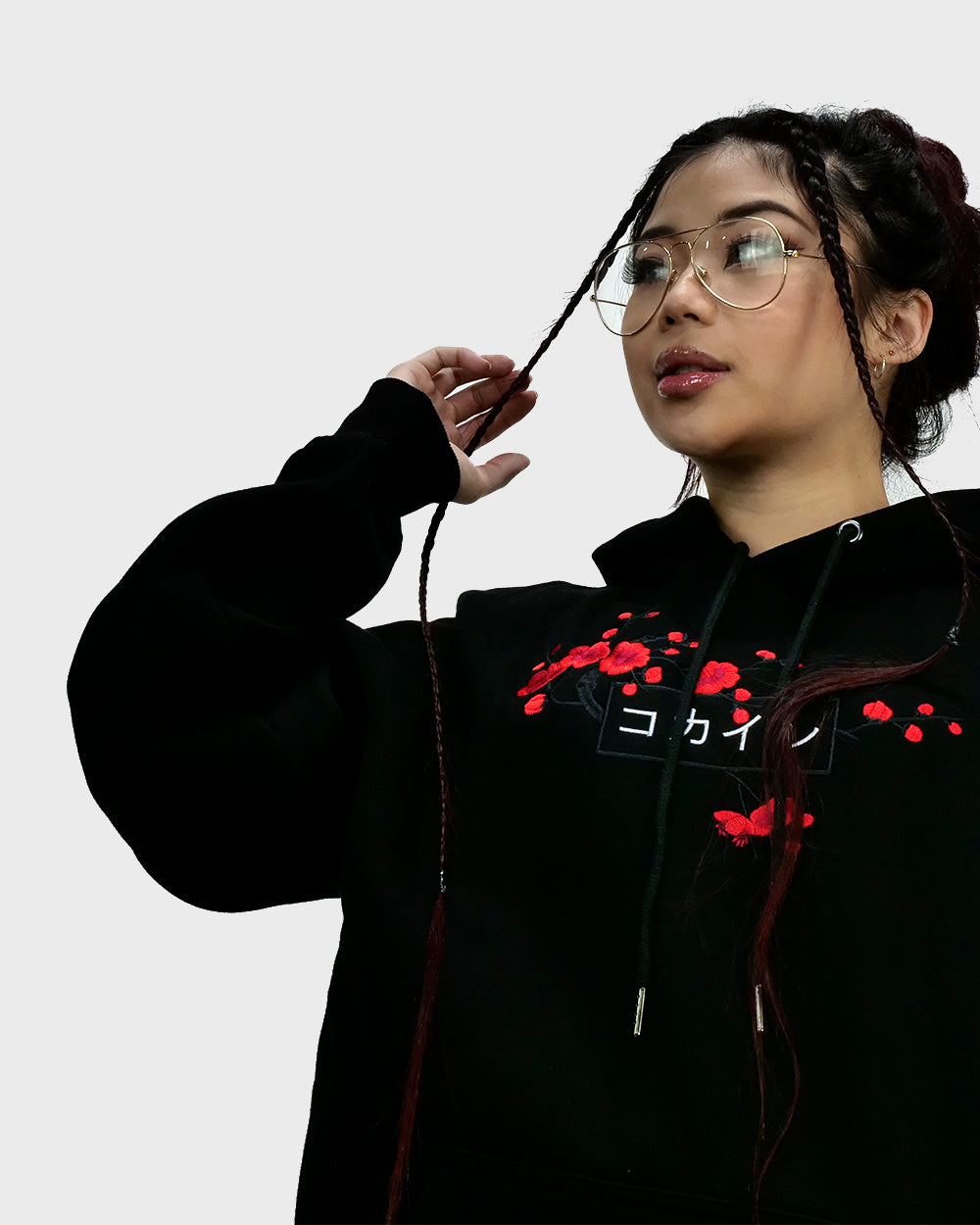 Black / Red Blossom V1 //// Hoodie