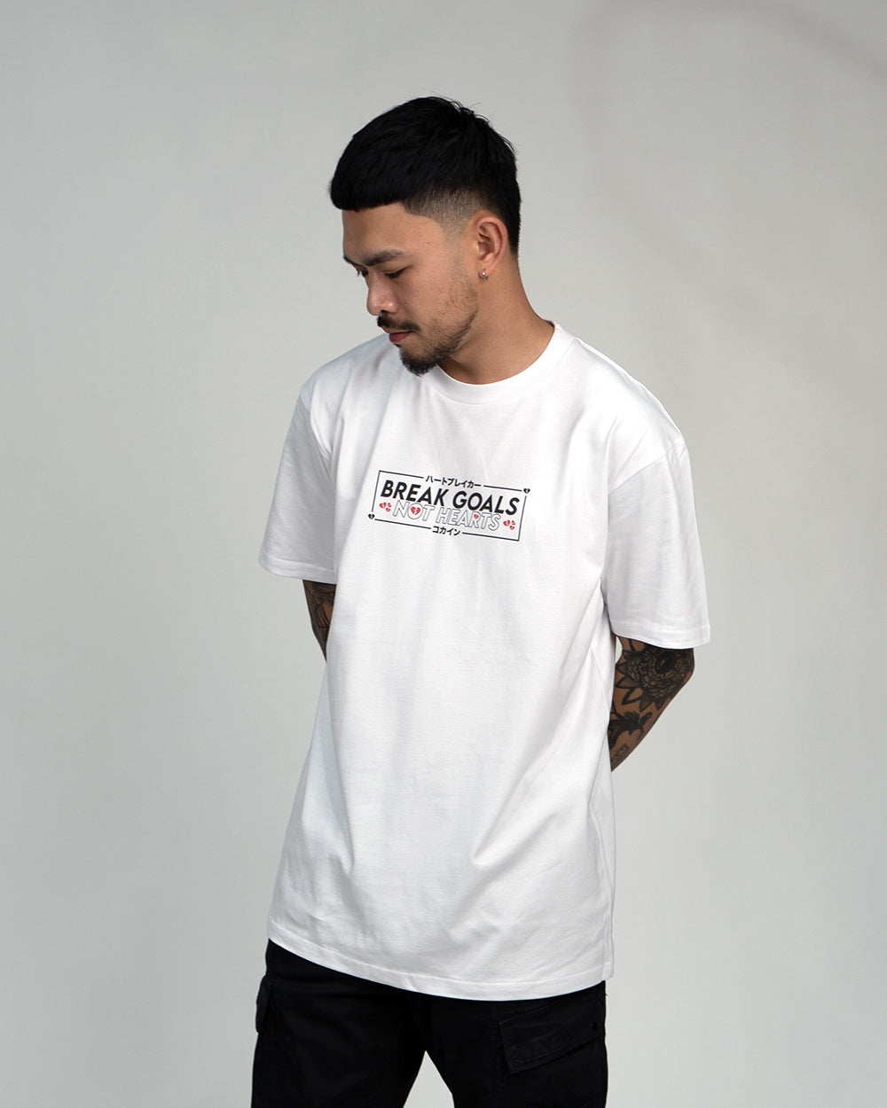 "Break Goals Not Hearts" T Shirt // White