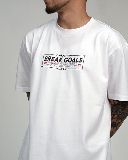 "Break Goals Not Hearts" T Shirt // White