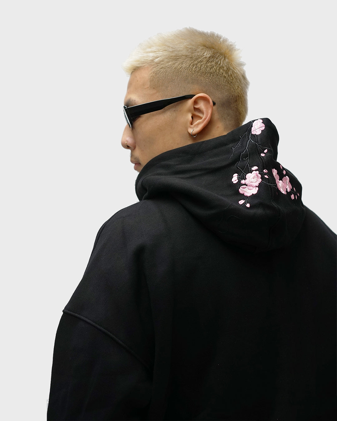 Black / Pink Blossom V1 //// Hoodie