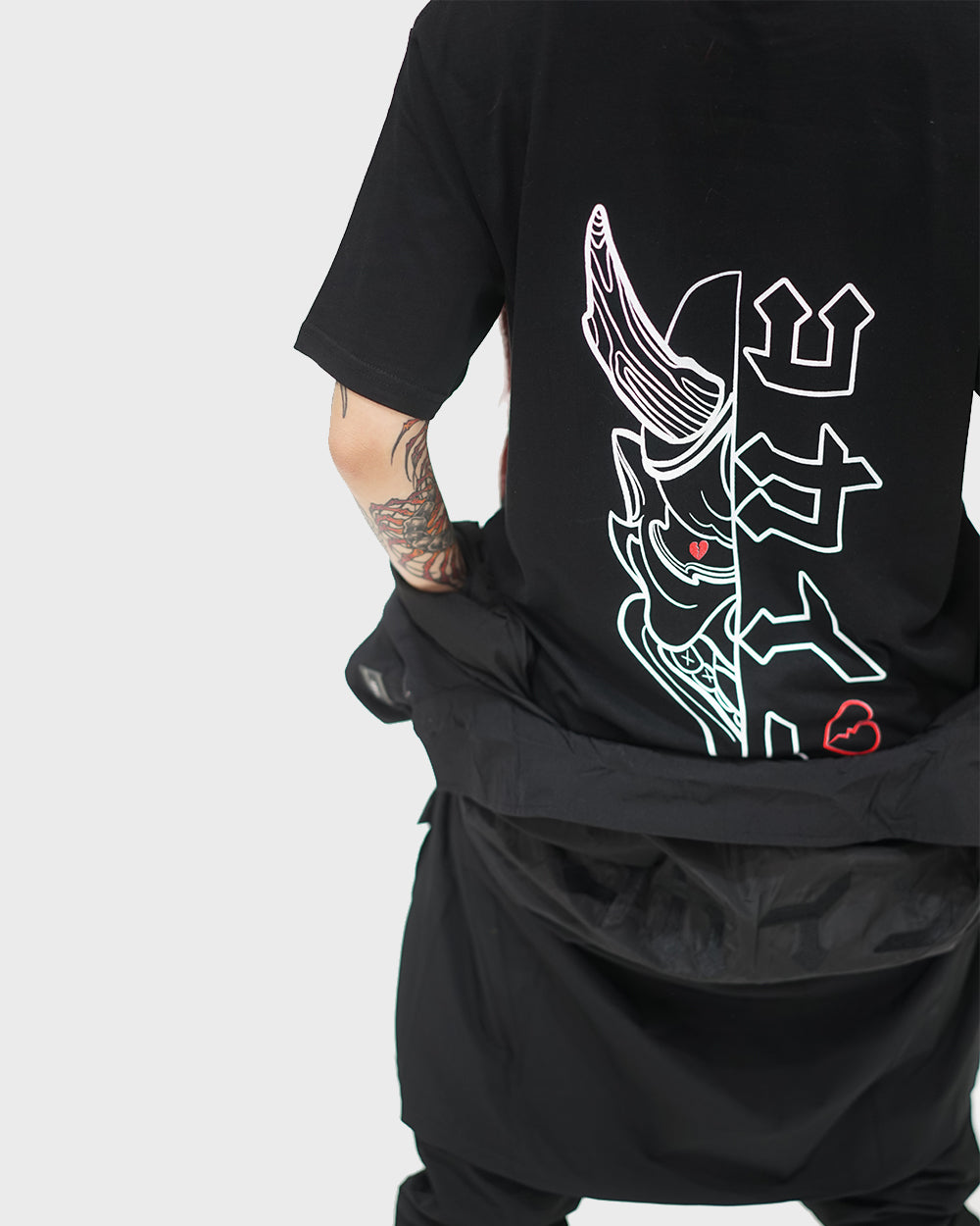 "Hanbun Hannya" T Shirt // Black