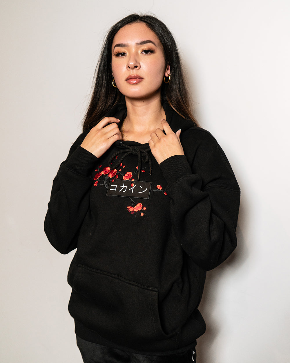 Black / Red Blossom V1 //// Hoodie