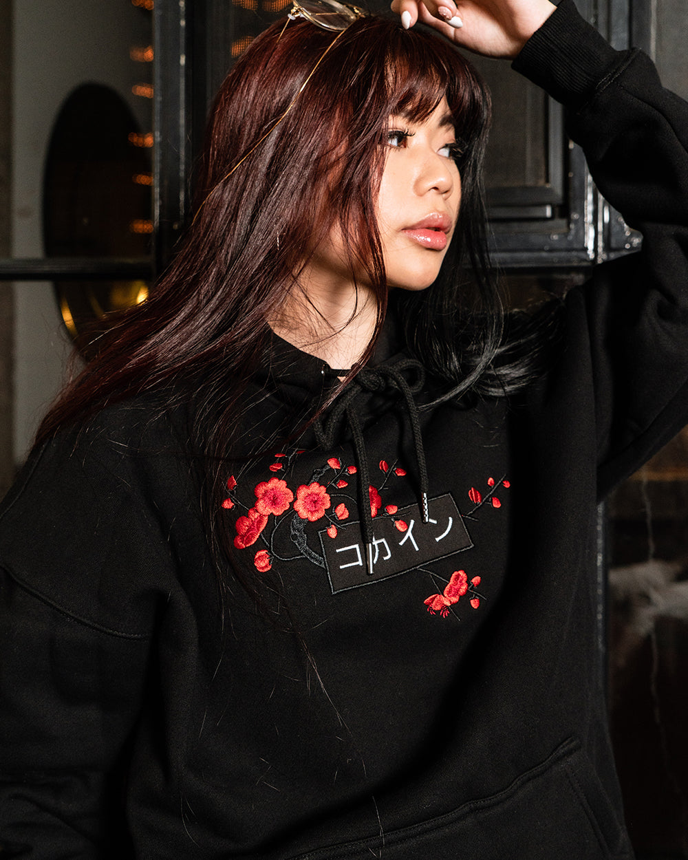 Black / Red Blossom V1 //// Hoodie