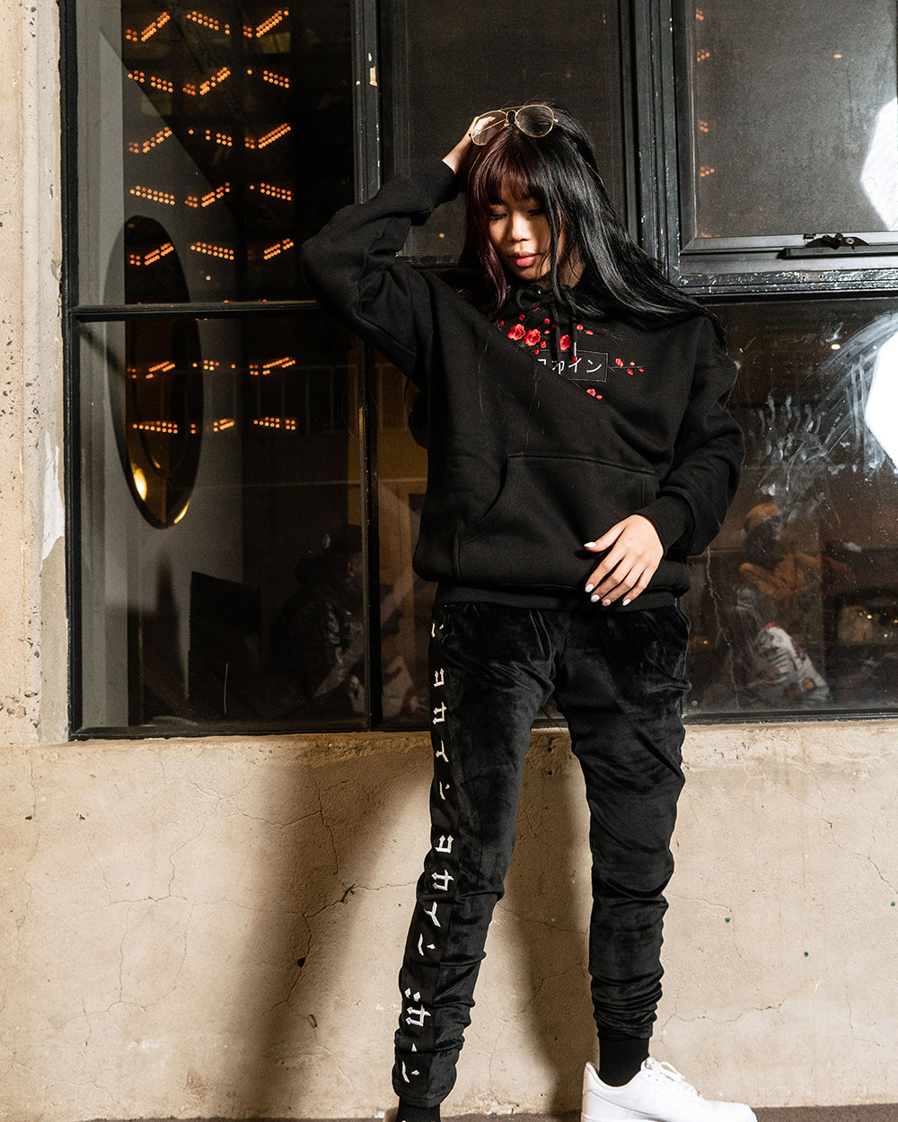 Black / Red Blossom V1 //// Hoodie