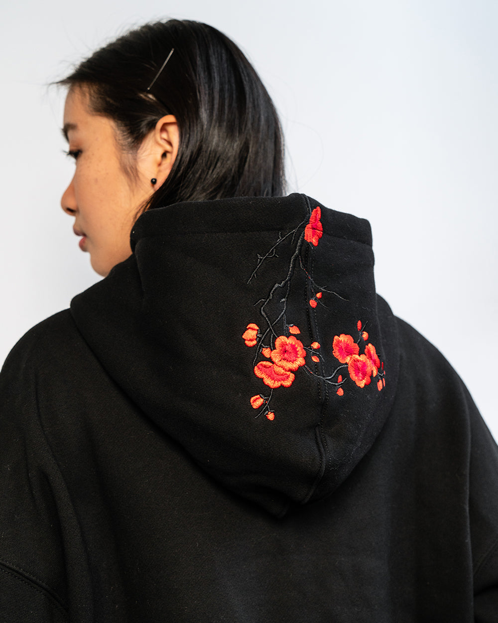 Black / Red Blossom V1 //// Hoodie