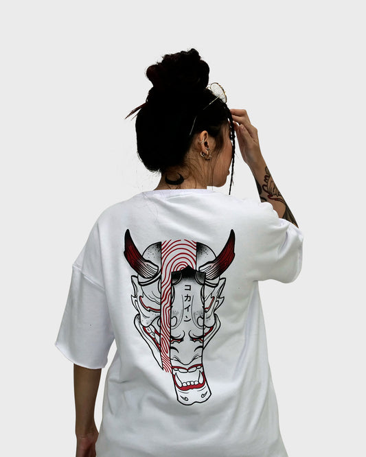 Hannya Mask French Terry Tee /// White