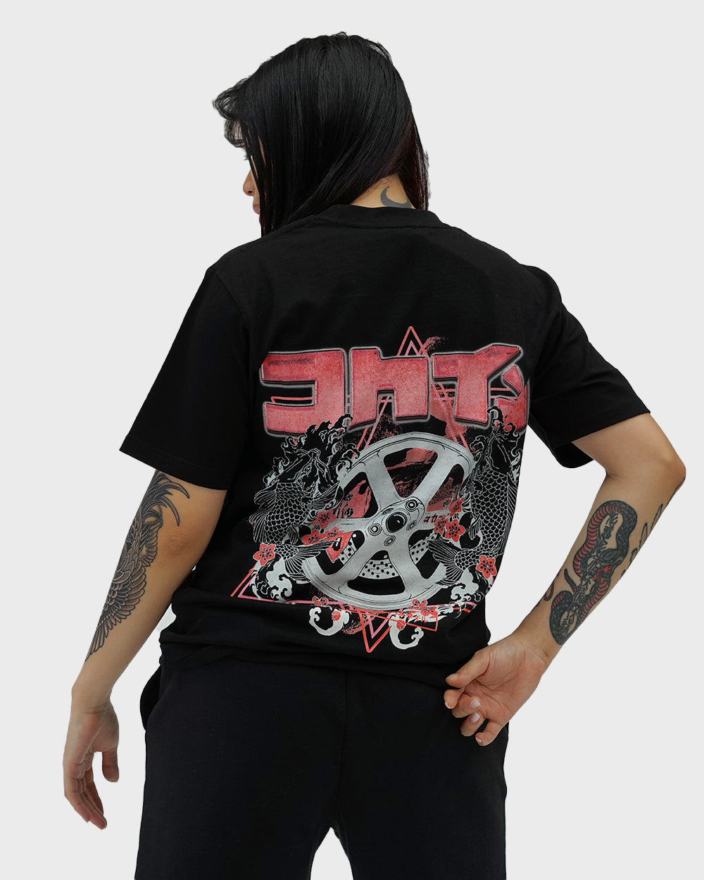 "TE37" Koi Fish T Shirt // Black