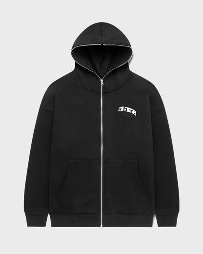 "8 YEARS" Full Zip Up Hoodie // BLACK