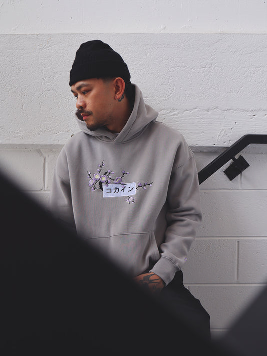 Nardo Grey / Purple & Yellow Blossom //// Hoodie