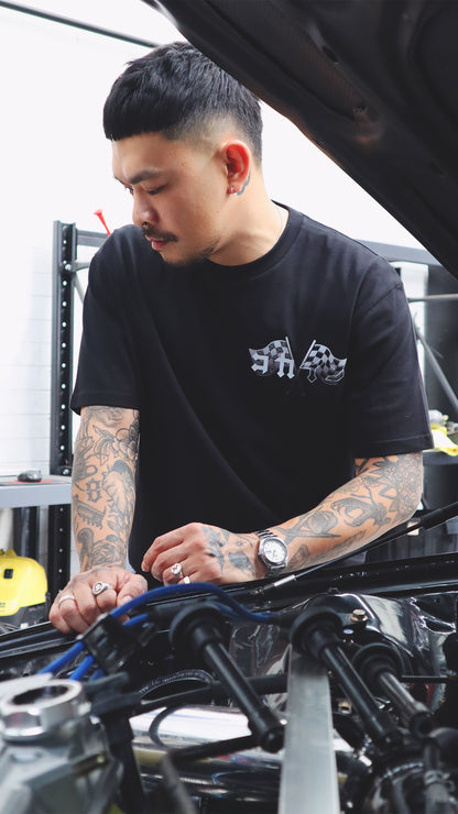 "Motorsport" T Shirt // Black
