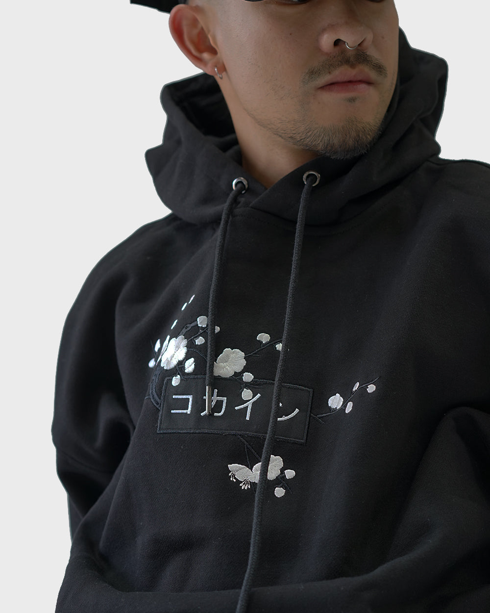 Black / White Blossom V1 //// Hoodie