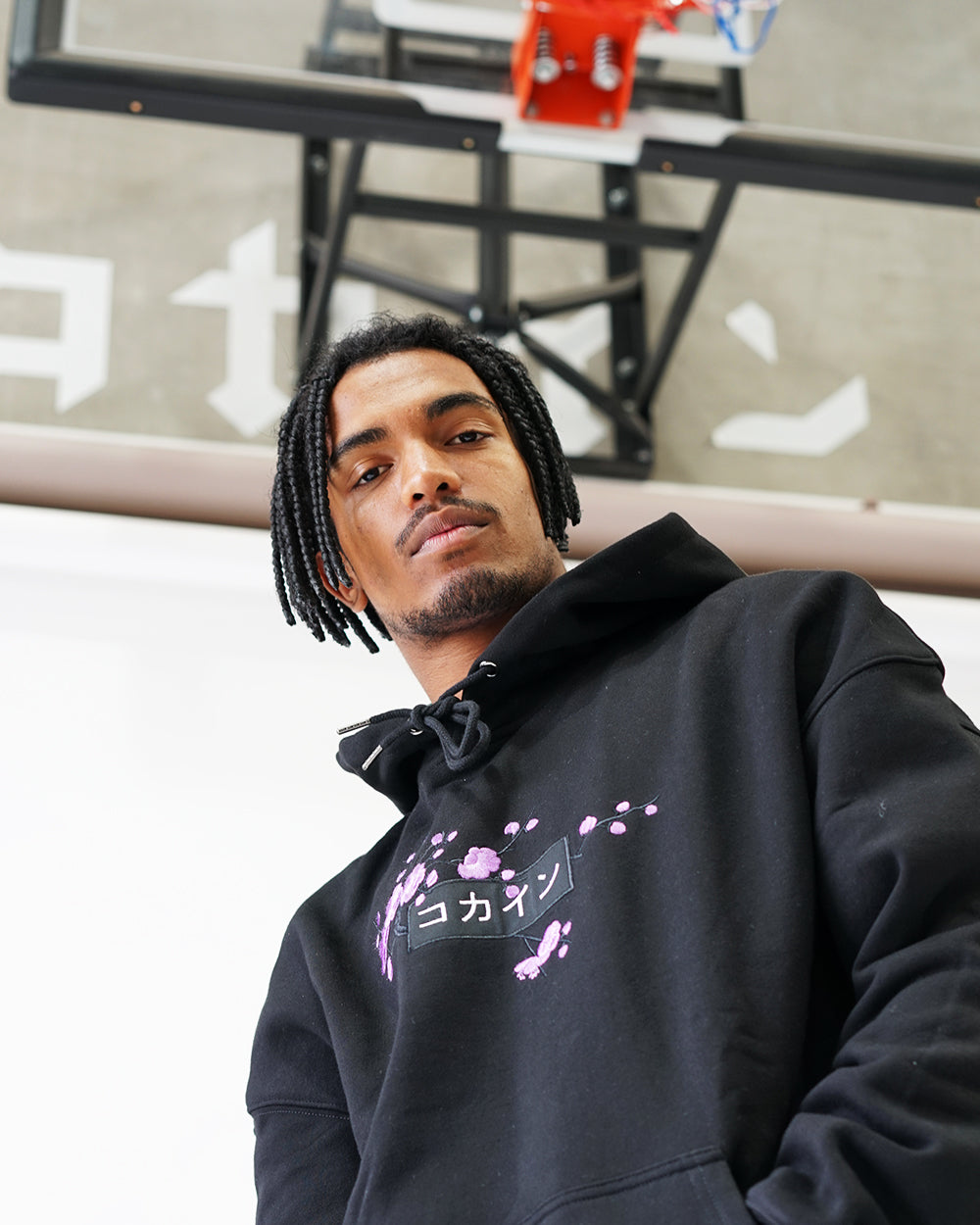 Black / Purple Blossom V1 //// Hoodie