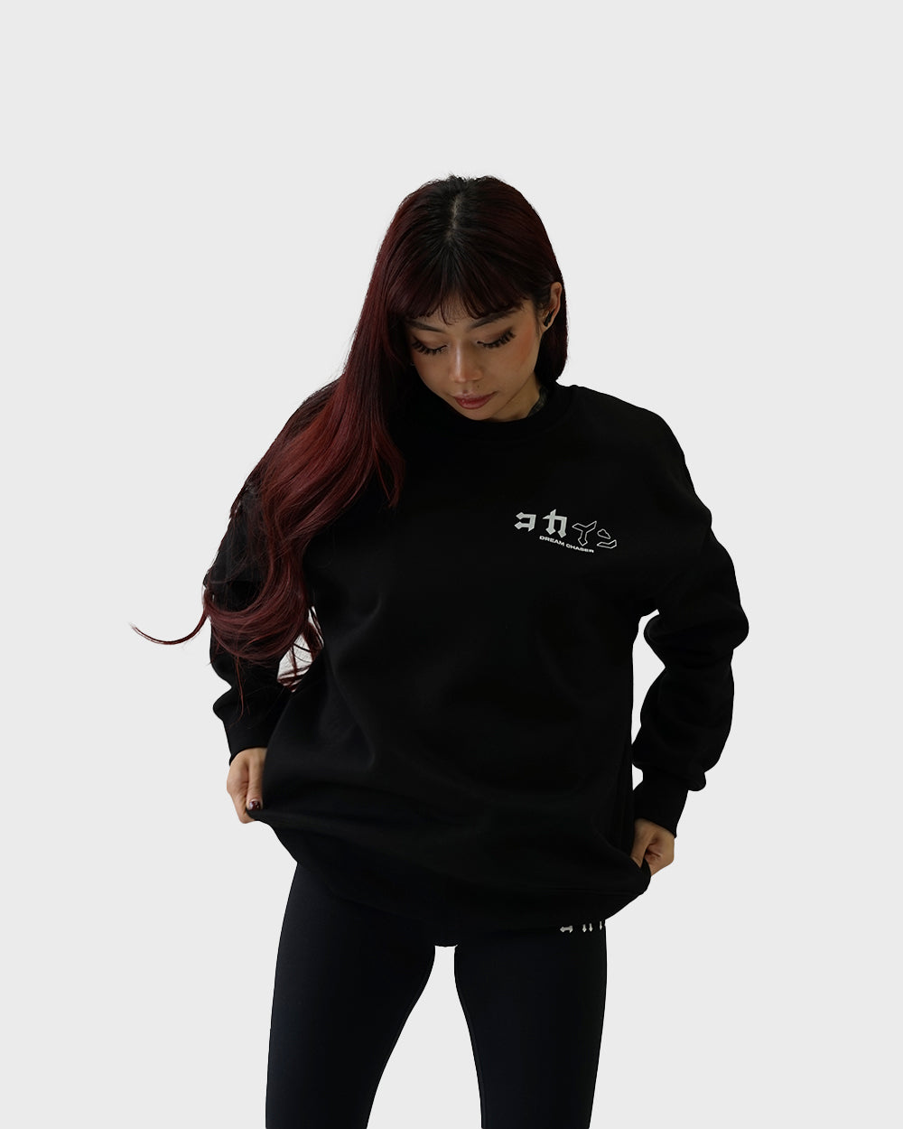 "Dream Chaser" Crewneck Sweater // BLACK