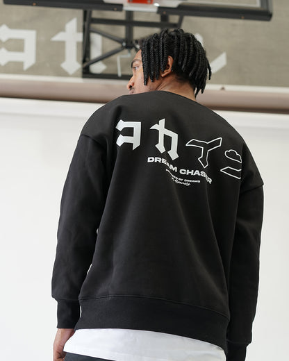 "Dream Chaser" Crewneck Sweater // BLACK