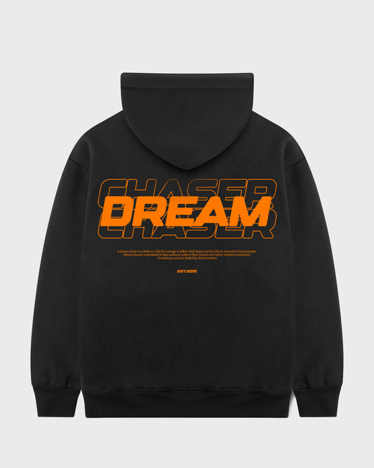 "Dream Chaser" Orange Hoodie // BLACK