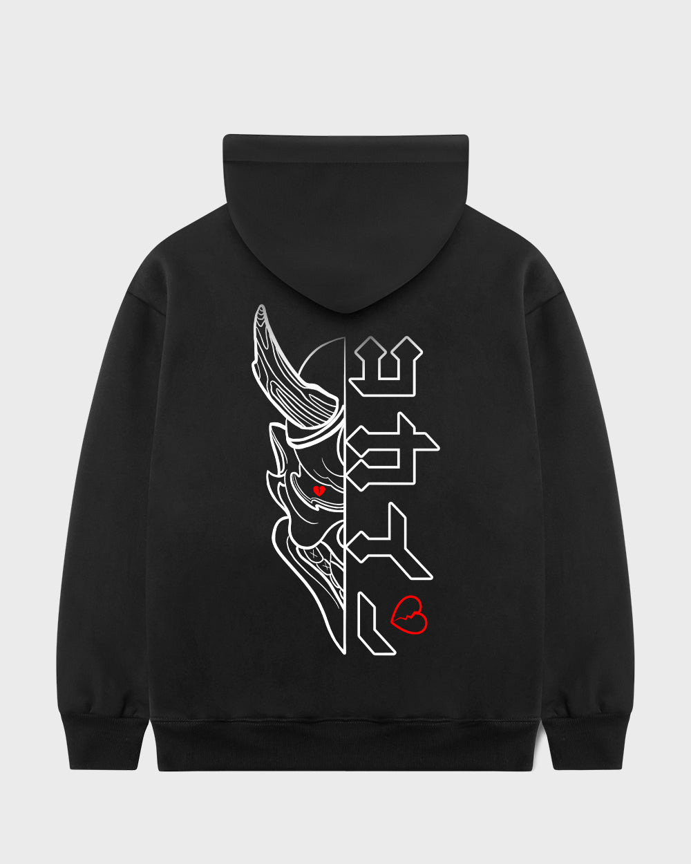 "Hanbun Hannya" Hoodie // BLACK