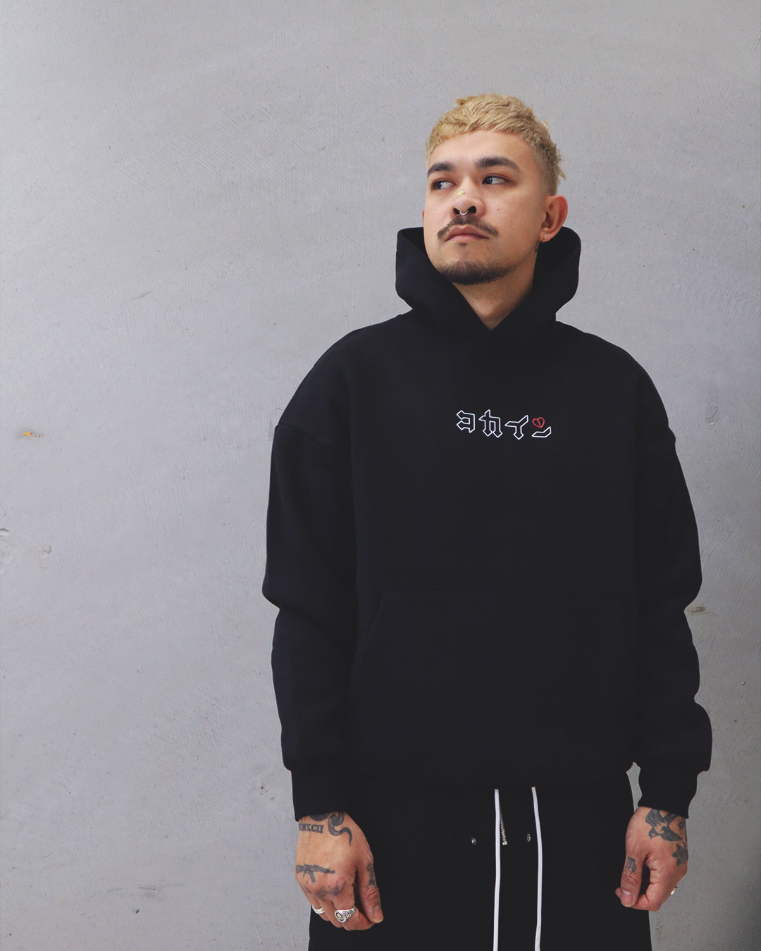 "Hanbun Hannya" Hoodie // BLACK