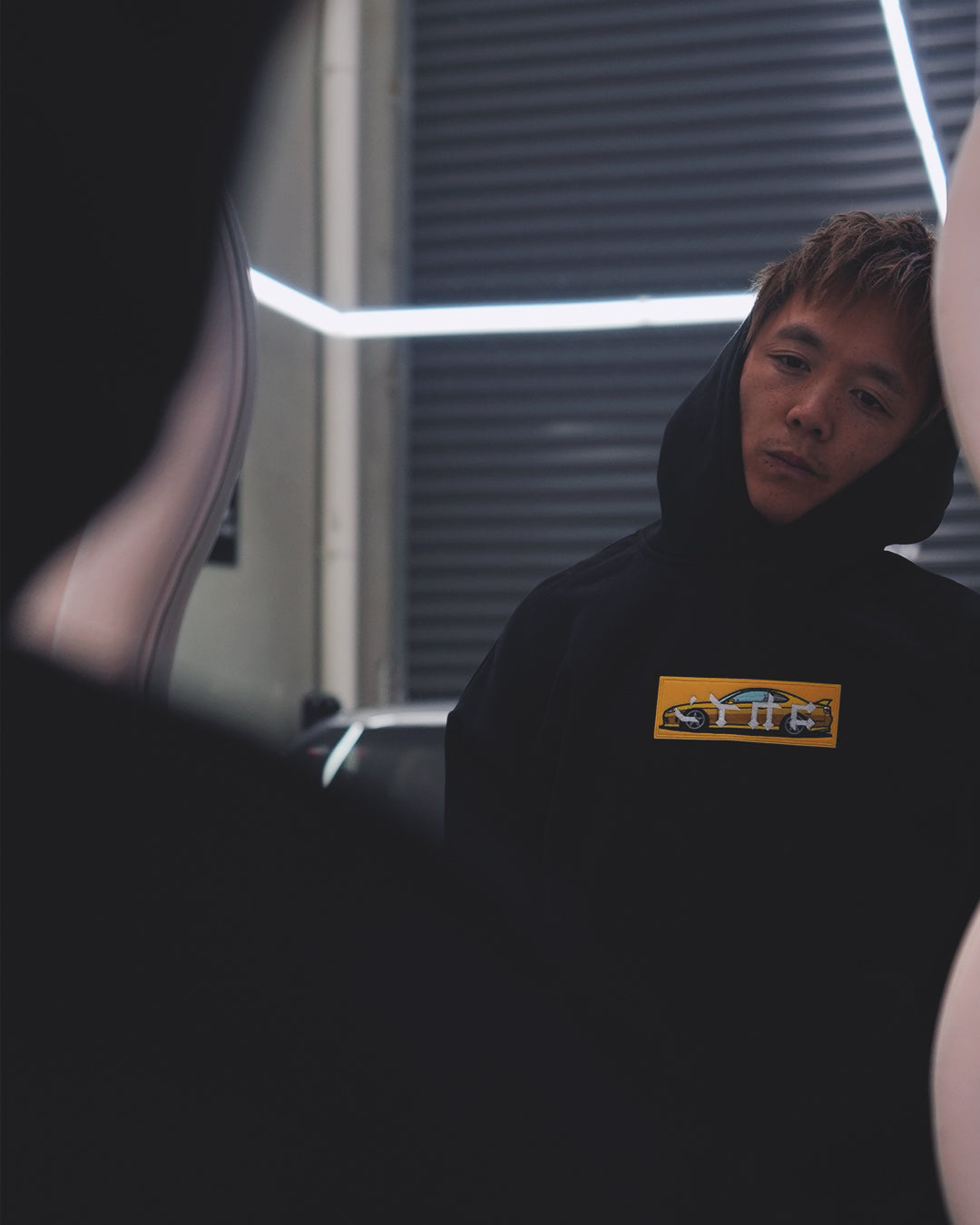 "S15" Yellow Patch Hoodie // BLACK