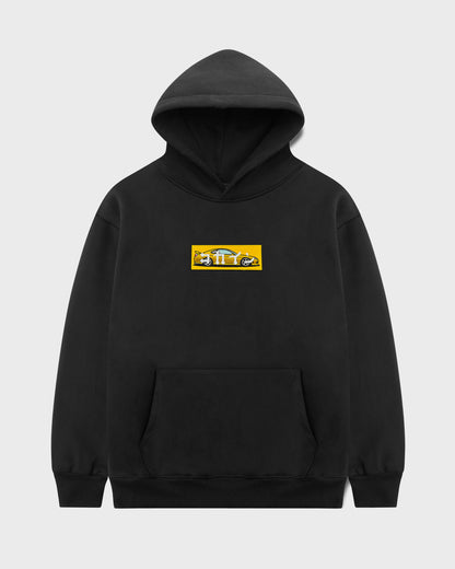 "S15" Yellow Patch Hoodie // BLACK