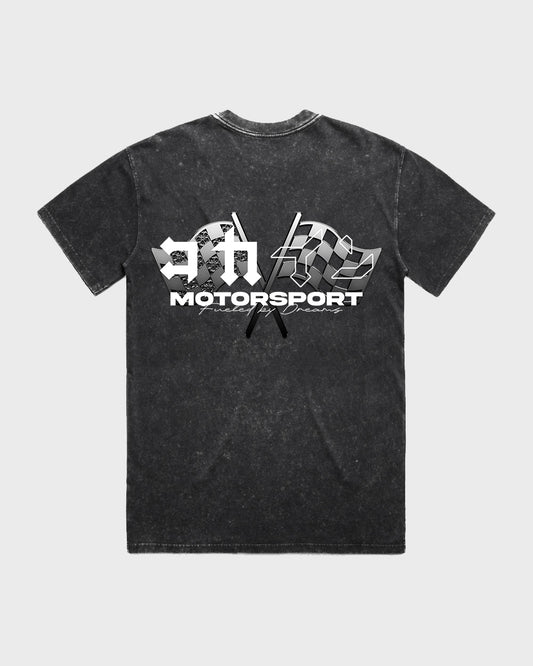 "Motorsport" T Shirt // Stone Wash Black