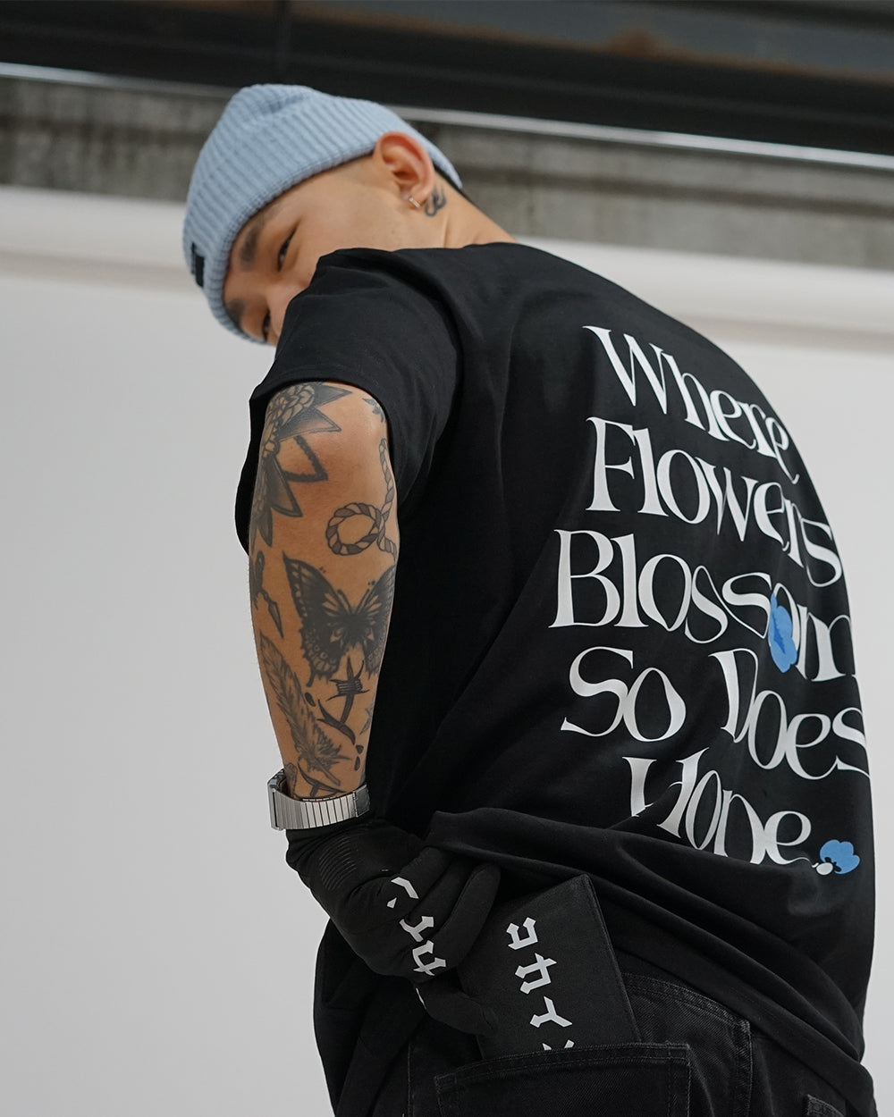 "Where Flowers Blossom, So Does Hope" T Shirt // Black
