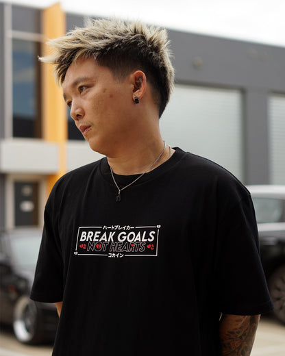 "Break Goals Not Hearts" T Shirt // Black