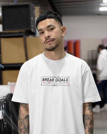 "Break Goals Not Hearts" T Shirt // White