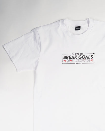 "Break Goals Not Hearts" T Shirt // White