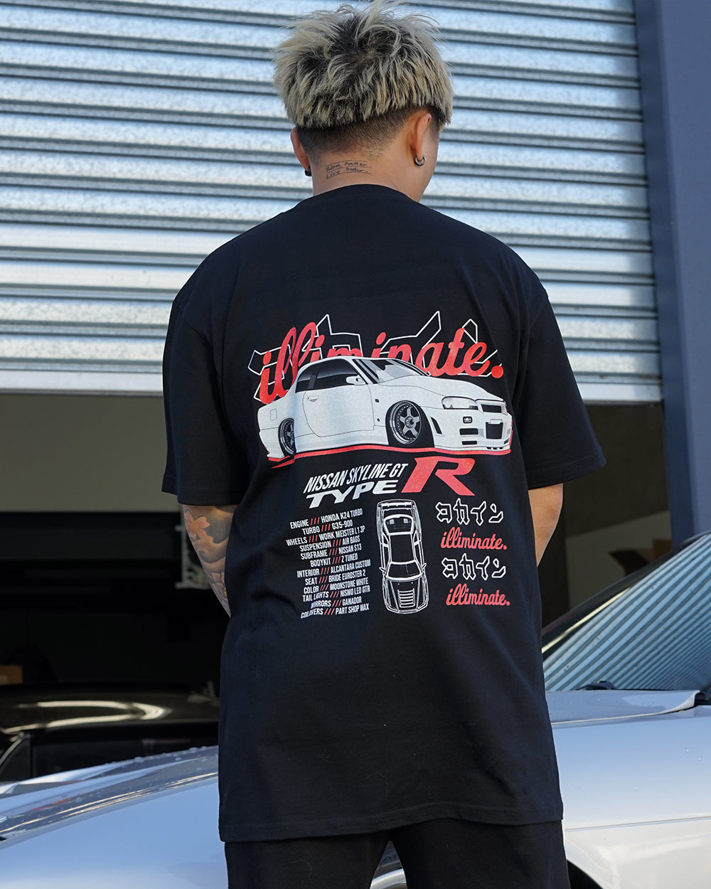 Illiminate x KOKAINE "R34GT - Type R" T Shirt // Black