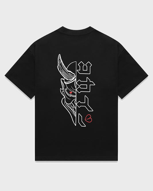 "Hanbun Hannya" T Shirt // Black